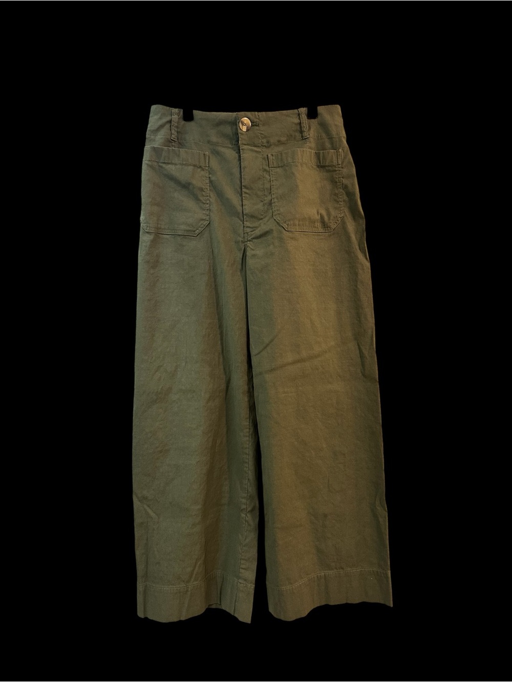 Maeve Anthropologie Colette Pant Sz 28 Green Wide Leg Cropped Stretch Utility - Picture 4 of 10